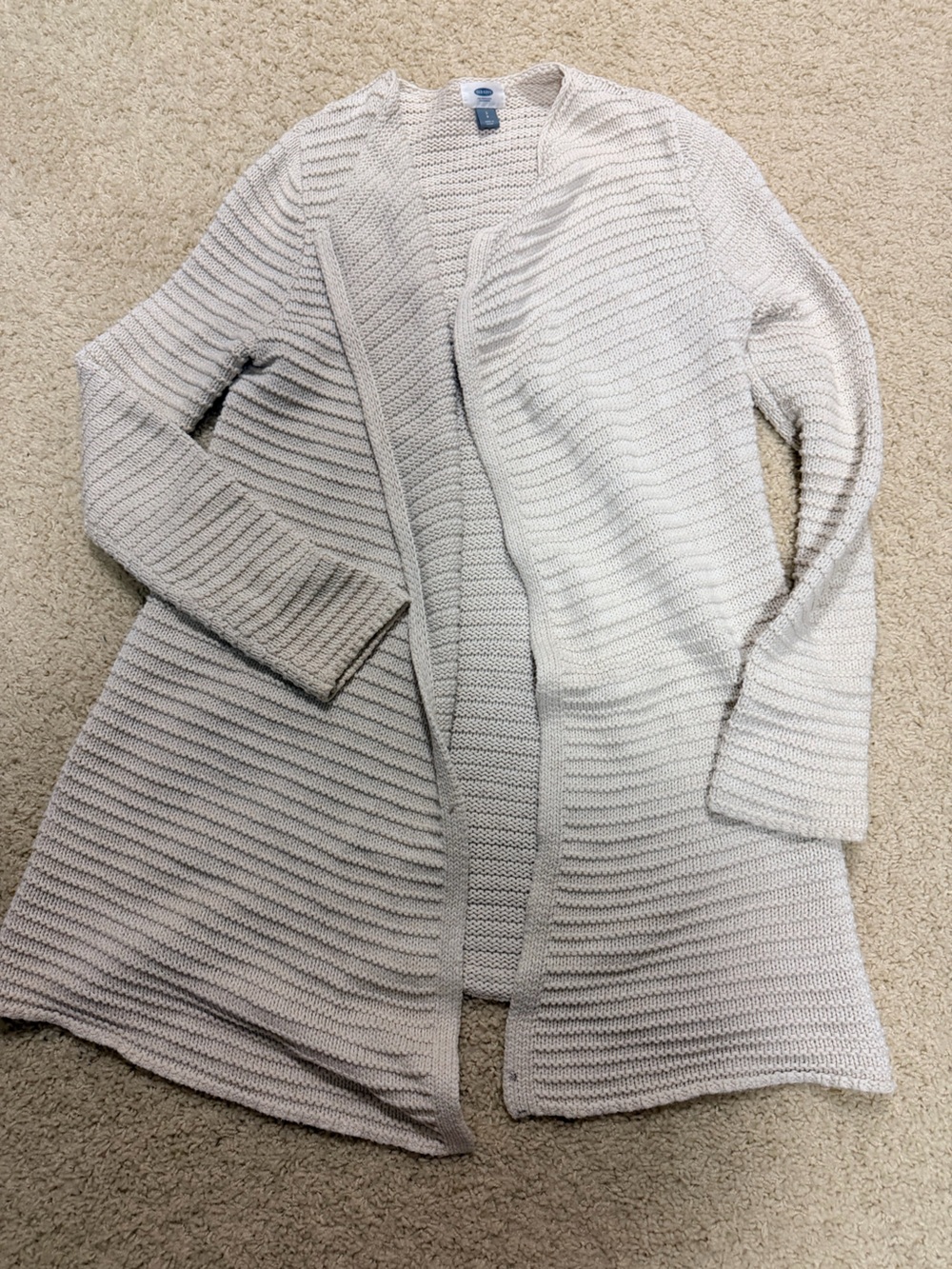 Light Gray Ribbed Knit Women's Sweater